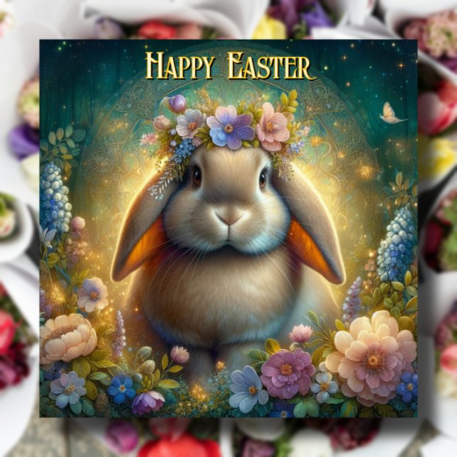 Cartes Pour Fêtes Annuelles Art Nouveau Imaginaire Art Lop Bunny Earl Pâques (Créateur téléchargé)