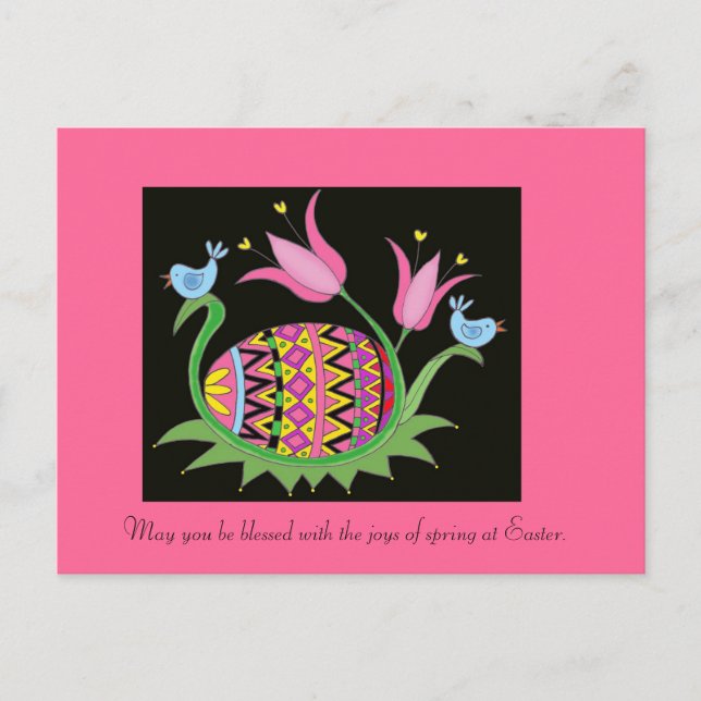 Cartes Pour Fêtes Annuelles Art populaire d'oeuf de pâques d'Ukrainien de (Devant)