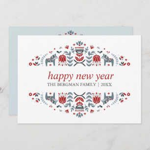 Cartes Pour Fêtes Annuelles Art populaire nordique   Nouvel An Noël 3 Photo