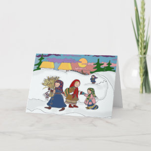 Cartes Pour Fêtes Annuelles Art populaire ukrainien à la maison de marche