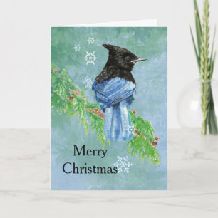 Cartes Pour Fêtes Annuelles Art stellaire d'écriture sainte d'oiseau de geai