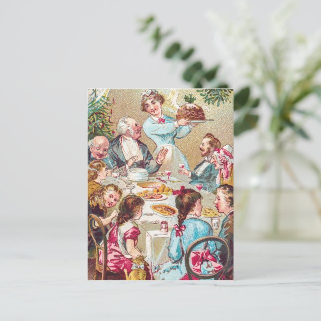 Cartes Pour Fêtes Annuelles Art vintage de Noël (Debout devant)