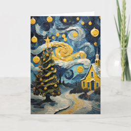 Cartes Pour Fêtes Annuelles Art Vintage de Noël inspiré par Van Gogh