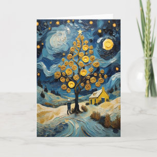 Cartes Pour Fêtes Annuelles Art Vintage de Noël inspiré par Van Gogh