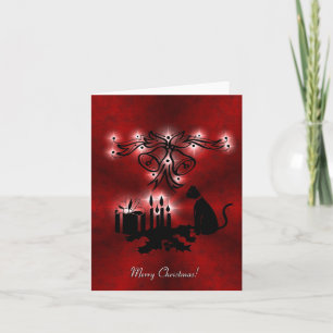 Cartes Pour Fêtes Annuelles Artdeco de Noël avec chat noir