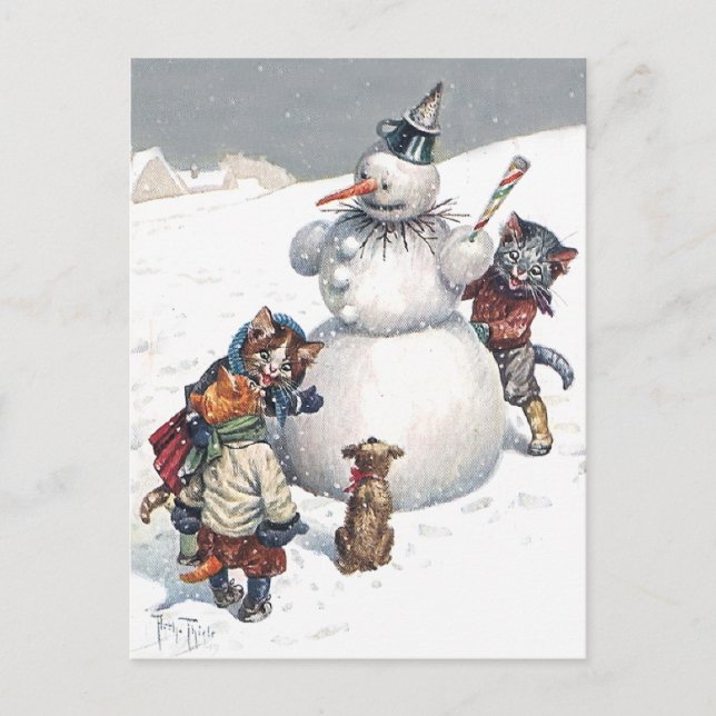 Cartes Pour Fêtes Annuelles Arthur Thiele - cache-cache de jeu de chatons (Devant)