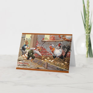 Cartes Pour Fêtes Annuelles Arthur Thiele Easter Card - Bunnies Steal Eggs!