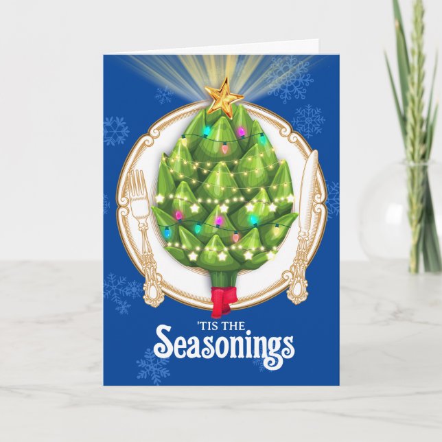 Cartes Pour Fêtes Annuelles Artichoke Christmas tree restaurant chef restaurat (Devant)