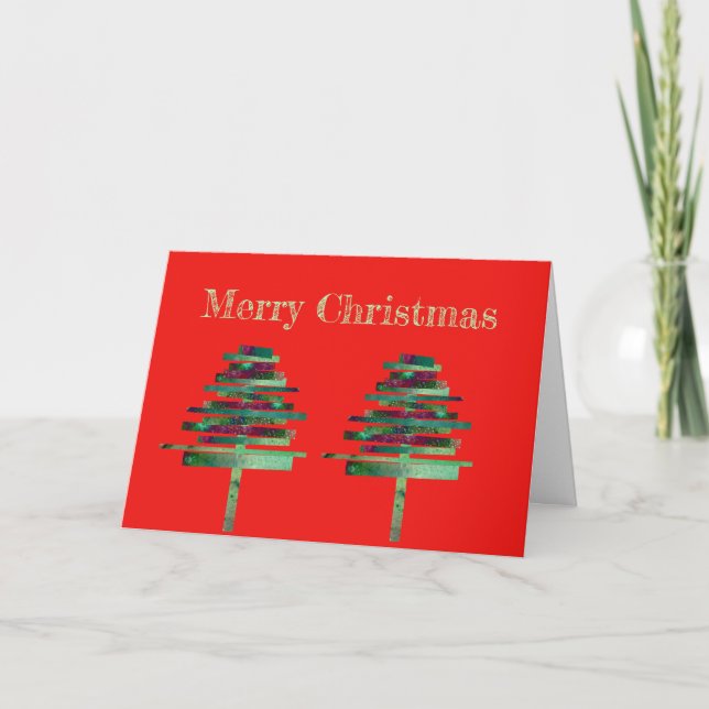 Cartes Pour Fêtes Annuelles Artisanat moderne sapin de Noël (Devant)