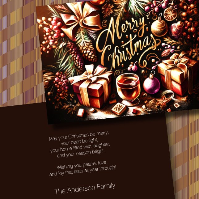 Cartes Pour Fêtes Annuelles Artistique Chocolat Chaud Festif Cosy Noël (Créateur téléchargé)