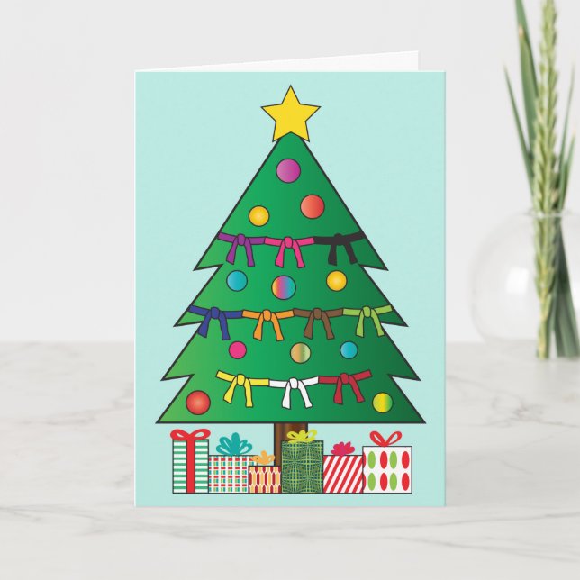 Cartes Pour Fêtes Annuelles Arts martiaux Belles Noël Arbre de Noël (Devant)