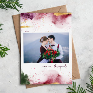 Cartes Pour Fêtes Annuelles Artsy Peace et Joy Photo