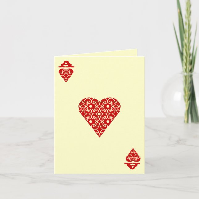 Cartes Pour Fêtes Annuelles As des coeurs (Devant)