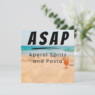 Cartes Pour Fêtes Annuelles ASAP - Aperol Spritz et Pasta Vibes