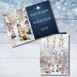 Cartes Pour Fêtes Annuelles Aspire en hiver avec Red Fox Christmas Card