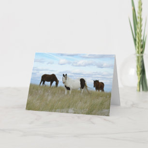 Cartes Pour Fêtes Annuelles Assateague Ponies, Merci