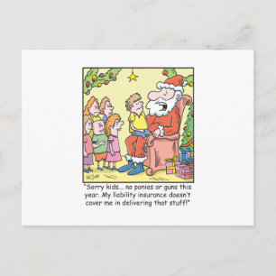 Cartes Pour Fêtes Annuelles Assurance-caricature de Noël pour le Père Noël