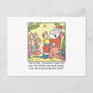 Cartes Pour Fêtes Annuelles Assurance-caricature de Noël pour le Père Noël