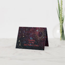Cartes Pour Fêtes Annuelles Astrologie Noël Soleil Lune Étoiles Paillettes Nou