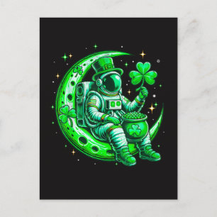 Cartes Pour Fêtes Annuelles Astronaute dans l'espace lunaire Saint Patrick's D