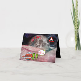 Cartes Pour Fêtes Annuelles Astronomie drôle Aliens Dessin animé Noël Votre no