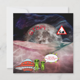 Cartes Pour Fêtes Annuelles Astronomie drôle de Noël Aliens Cartoon Votre nom