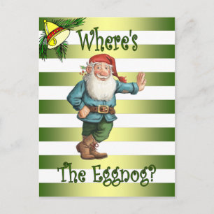 Cartes Pour Fêtes Annuelles Atelier de père Noël ~ Eggnog Elf~ Noël ~Holiday~
