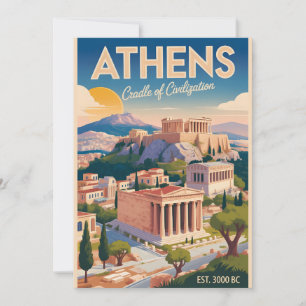 Cartes Pour Fêtes Annuelles Athènes Grèce Rétro Ciel Ville Voyage