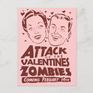 Cartes Pour Fêtes Annuelles Attaque des Valentines Zombies