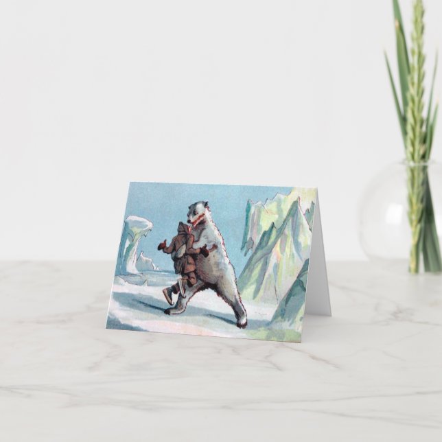 Cartes Pour Fêtes Annuelles Attaque d'ours (Devant)