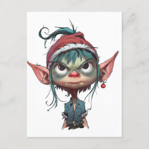 Cartes Pour Fêtes Annuelles Attitude des elfes de Noël grincheux