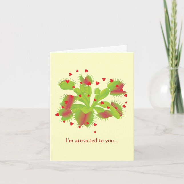 Cartes Pour Fêtes Annuelles Attrape-mouche de Vénus Valentine (Devant)