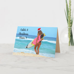 Cartes Pour Fêtes Annuelles Attraper Une Vague De Noël