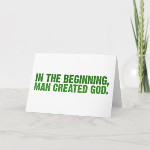 Cartes Pour Fêtes Annuelles Au Début, L'Homme A Créé Dieu