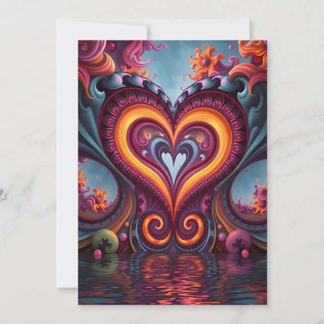 Cartes Pour Fêtes Annuelles Au-dessus du coeur (Devant)