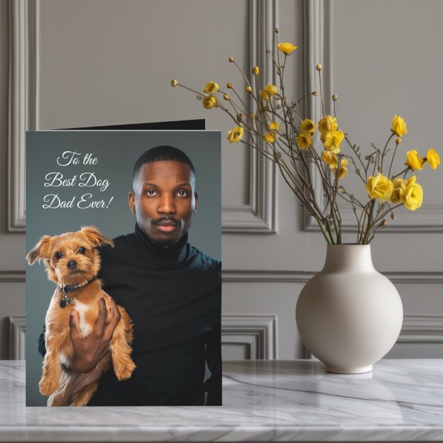 Cartes Pour Fêtes Annuelles Au meilleur papa de chien jamais personnalisé phot (Créateur téléchargé)