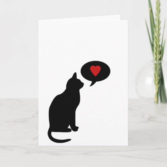 Cartes Pour Fêtes Annuelles Au moins votre chat vous aime (Devant)