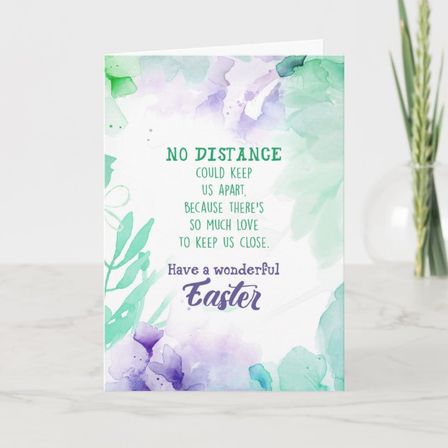 Cartes Pour Fêtes Annuelles Aucune distance n'a pu nous garder Pâques distante (Devant)