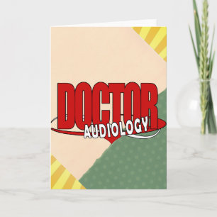 CARTES POUR FÊTES ANNUELLES AUDIOLOGIE MÉDECIN AUDIOLOGISTE GRAND LOGO ROUGE