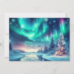 Cartes Pour Fêtes Annuelles aurora borealis/Noël/hiver