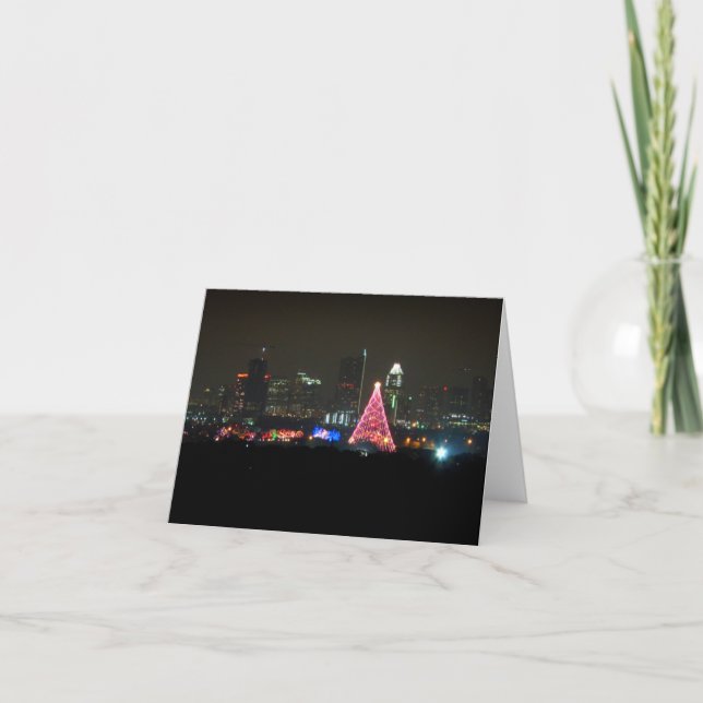 Cartes Pour Fêtes Annuelles Austin Texas Christmas Trail of Lights Skyline (Devant)