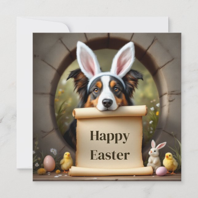 Cartes Pour Fêtes Annuelles Australian Shepherd dog et le message (Devant)