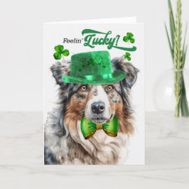 Cartes Pour Fêtes Annuelles Australian Shepherd Feelin' Lucky St Patrick's Day