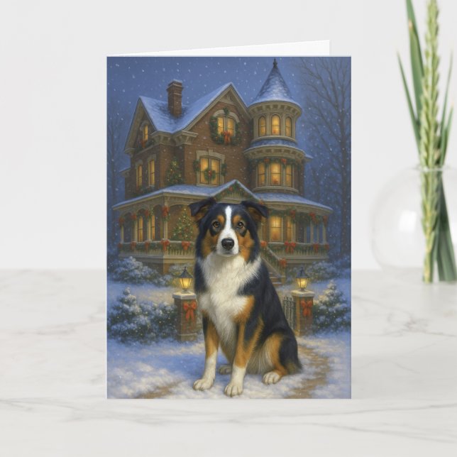 Cartes Pour Fêtes Annuelles Australian Shepherd Holiday Card (Devant)