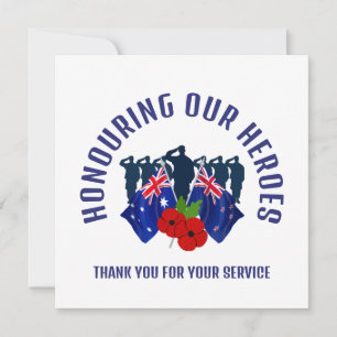 Cartes Pour Fêtes Annuelles Australie Nouvelle-Zélande AC REMEMBRANCE