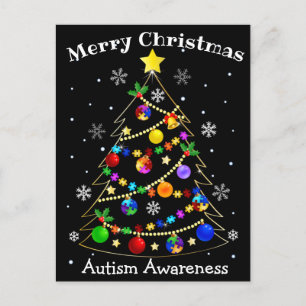 Cartes Pour Fêtes Annuelles Autisme coloré Arbre de Noël