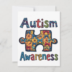 Cartes Pour Fêtes Annuelles Autisme Maman Puzzle Pièce Coquette Bow Ruban Auti