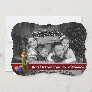 Cartes Pour Fêtes Annuelles Auto noir et blanc photo elf Fancy Triage