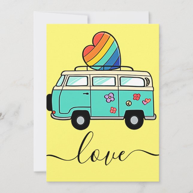 Cartes Pour Fêtes Annuelles autobus de l'amour (Devant)