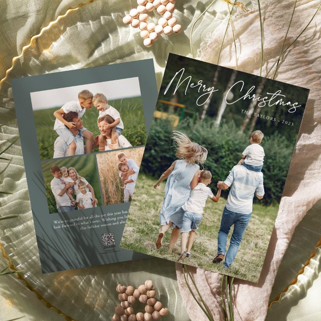 Cartes Pour Fêtes Annuelles Autographe | Joyeux Noël photo verticale (Créateur téléchargé)